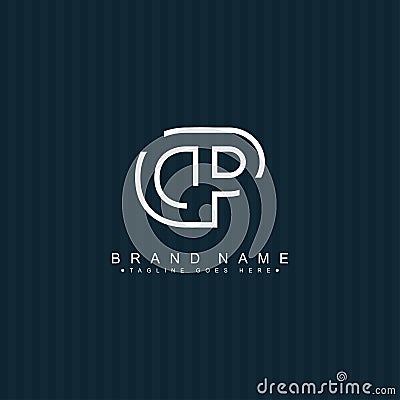 Creative Logo for Initials DP in Monogram Style - Vector Template for Initial Letter D and P Vector Illustration