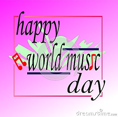 Creative logo world music day Vector Illustration
