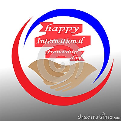 Creative logos congratulate the friendship of the world, for your best friend Vector Illustration