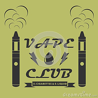 Creative logotype for the club shop or electronic cigarettes. Stock Photo