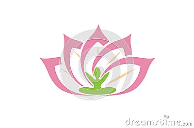 Creative Lotus Body Plant Logo Vector Illustration