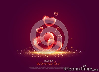 Creative love background for valentine`s day Vector Illustration