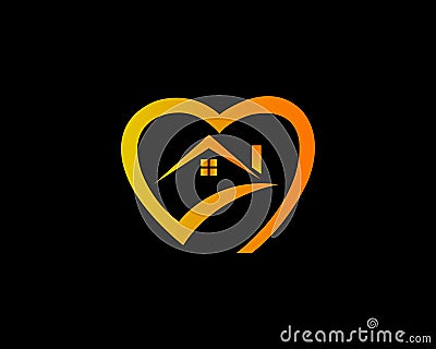 Creative Love home logo Vector Illustration