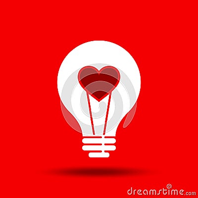 Creative love idea in bulb Vector Illustration