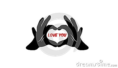 Creative Love You Symbol Logo Black Design Vector Illustration