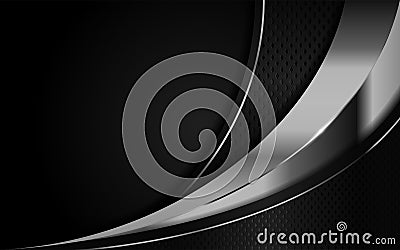 Creative luxury black and silver lines background design. Graphic design template Vector Illustration