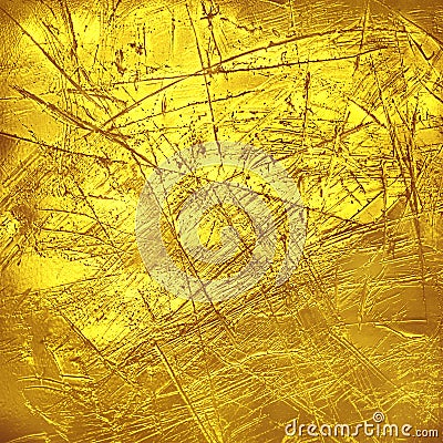 Creative luxury scratched golden texture. Stock Photo