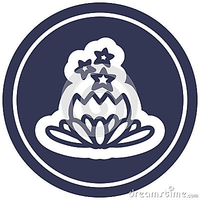 A creative magical flower circular icon Vector Illustration