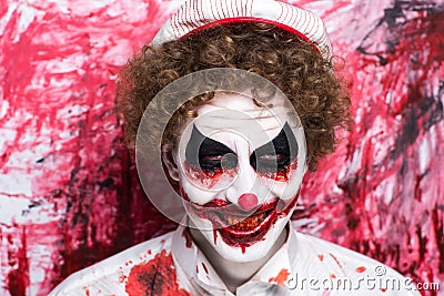 Clown joker make up Stock Photo