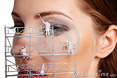 Creative make up painters Stock Photo