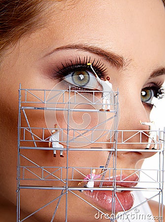 Creative make up painters Stock Photo