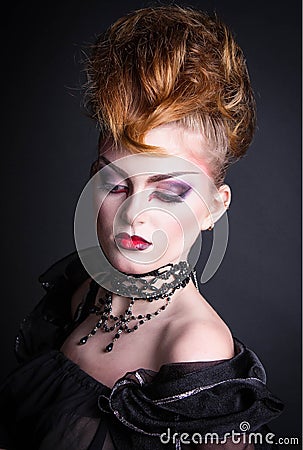 Creative makeup and blood image of the evil queen. Stock Photo