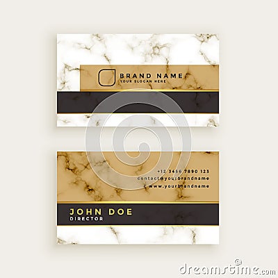 Creative marble texture business card design Vector Illustration