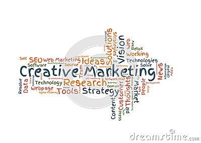 Creative Marketing word cloud Stock Photo