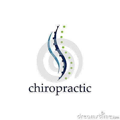 Creative Chiropractic Concept Logo Design Template Vector Illustration