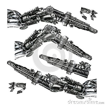 Metallic robot hand Stock Photo