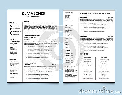 Creative Minimal Clean resume Template Stock Photo