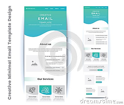 Creative Minimal Email Template Design Vector Illustration