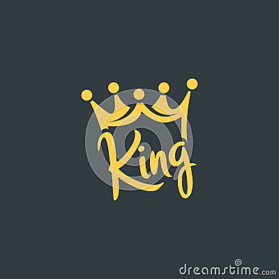 Creative minimalist crown king people logo design Stock Photo