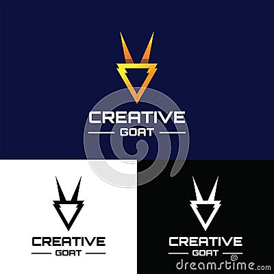 Creative Minimalistic Goat Logo Vector Illustration