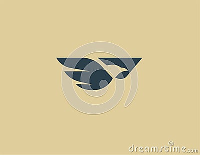 Minimalistic logo icon eagle in flight for your company Vector Illustration