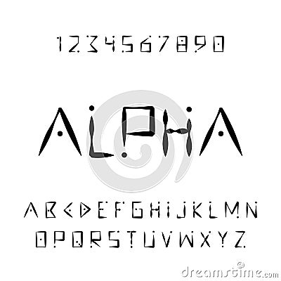 Creative modern alphabet. Minimal font. Vector illustration. Vector Illustration