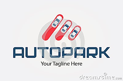 Creative modern autopark logo. Parking sign. Car sale company icon. Can use like emblem in auto logistic Vector Illustration
