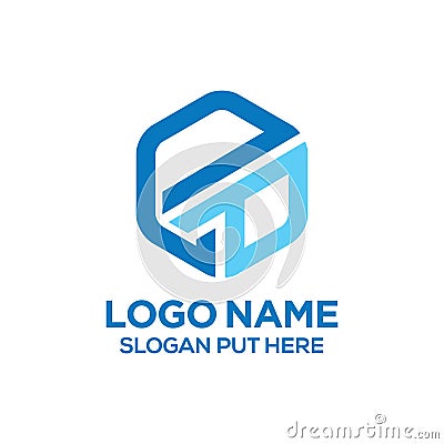 Creative and modern Hexagon EP Letter logo design template vector eps Vector Illustration