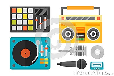 Creative modern musical instrument concept midi launchpad equipment vector illustration. Vector Illustration