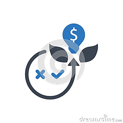 Creative money investment icon Vector Illustration