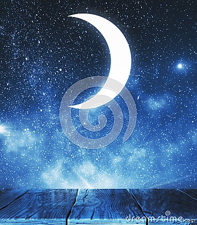 Creative moon backdrop Stock Photo