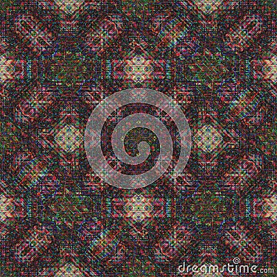 Creative mosaic pattern. Colored art festival abstract pixel symmetrical background. RGB pattern. Colorful beautiful tiles. Modern Cartoon Illustration
