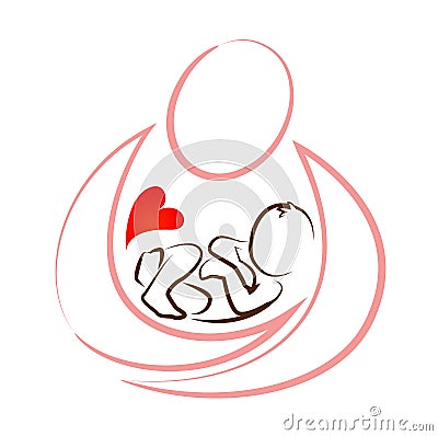 Creative mother baby icon design concept vector Vector Illustration