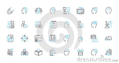 Creative nerks linear icons set. Imaginative, Innovative, Artistic, Inventive, Original, Unique, Quirky line vector and Vector Illustration