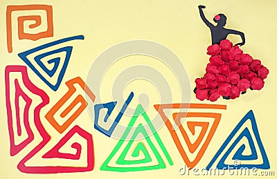 Creative paper craft Hispanic heritage month flat lay Stock Photo