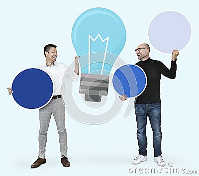 Creative partners with bright ideas Stock Photo