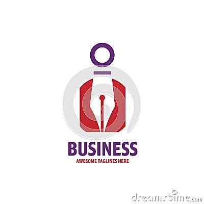 Creative pen and gentleman icon Vector Illustration