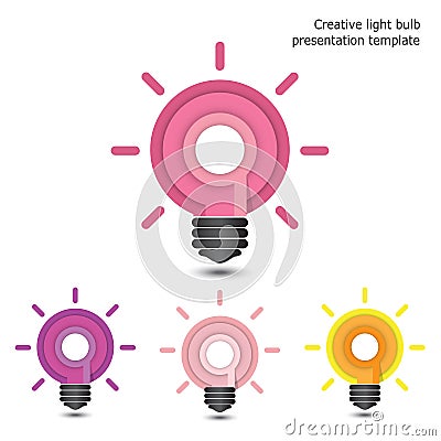 Creative pencil and light bulb design. Flat design style modern Vector Illustration