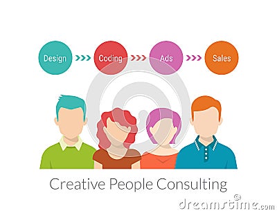 Creative people consulting Vector Illustration