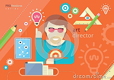 Creative people design occupations art direction Vector Illustration