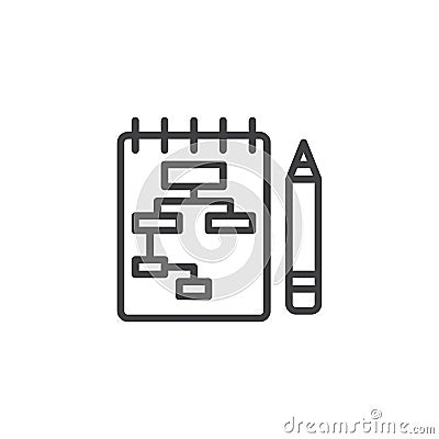 Creative planing line icon Vector Illustration