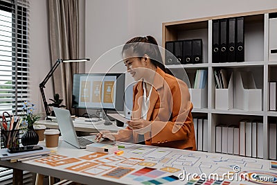creative planning phone app development template layout, User experience concept, website designer, develop team UX designer Stock Photo