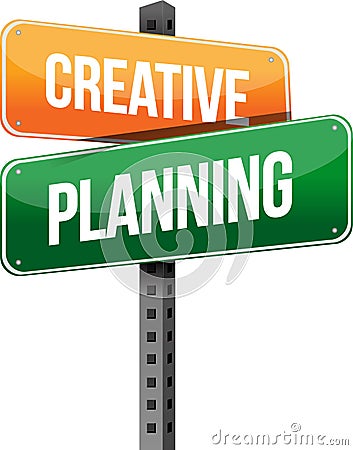 Creative planning sign Cartoon Illustration