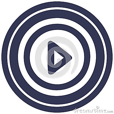 A creative play button circular icon Vector Illustration