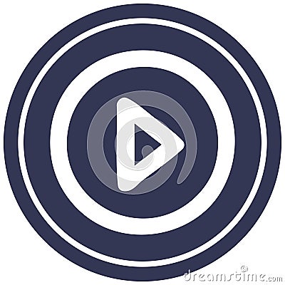 A creative play button circular icon Vector Illustration