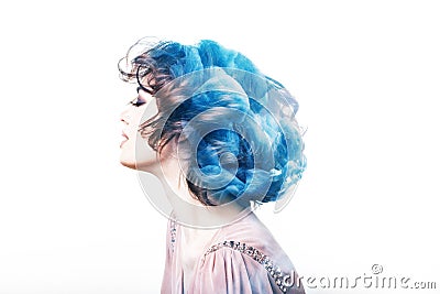 Creative portrait double exposure effect. Concept of ecology Stock Photo