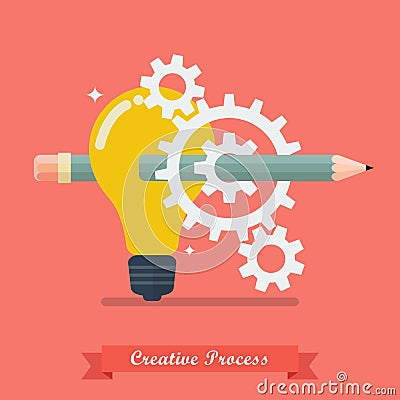 Creative process idea concept Vector Illustration