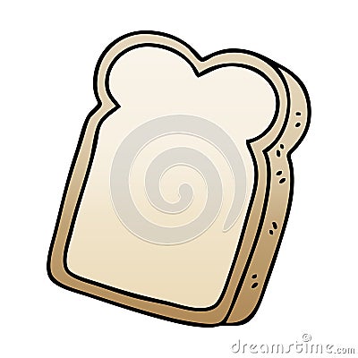 A creative quirky gradient shaded cartoon slice of bread Vector Illustration