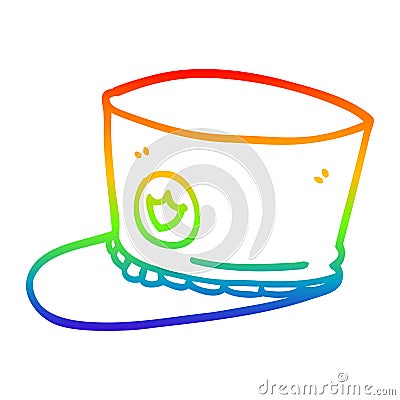 A creative rainbow gradient line drawing cartoon band hat Vector Illustration