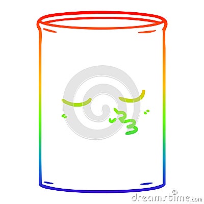 A creative rainbow gradient line drawing cartoon barrel of oil Vector Illustration